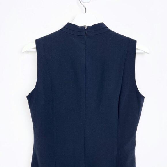 NWT  T TAHARI Pleated Sleeveless V Neck Sheath Dress US 6 - Picture 7 of 12